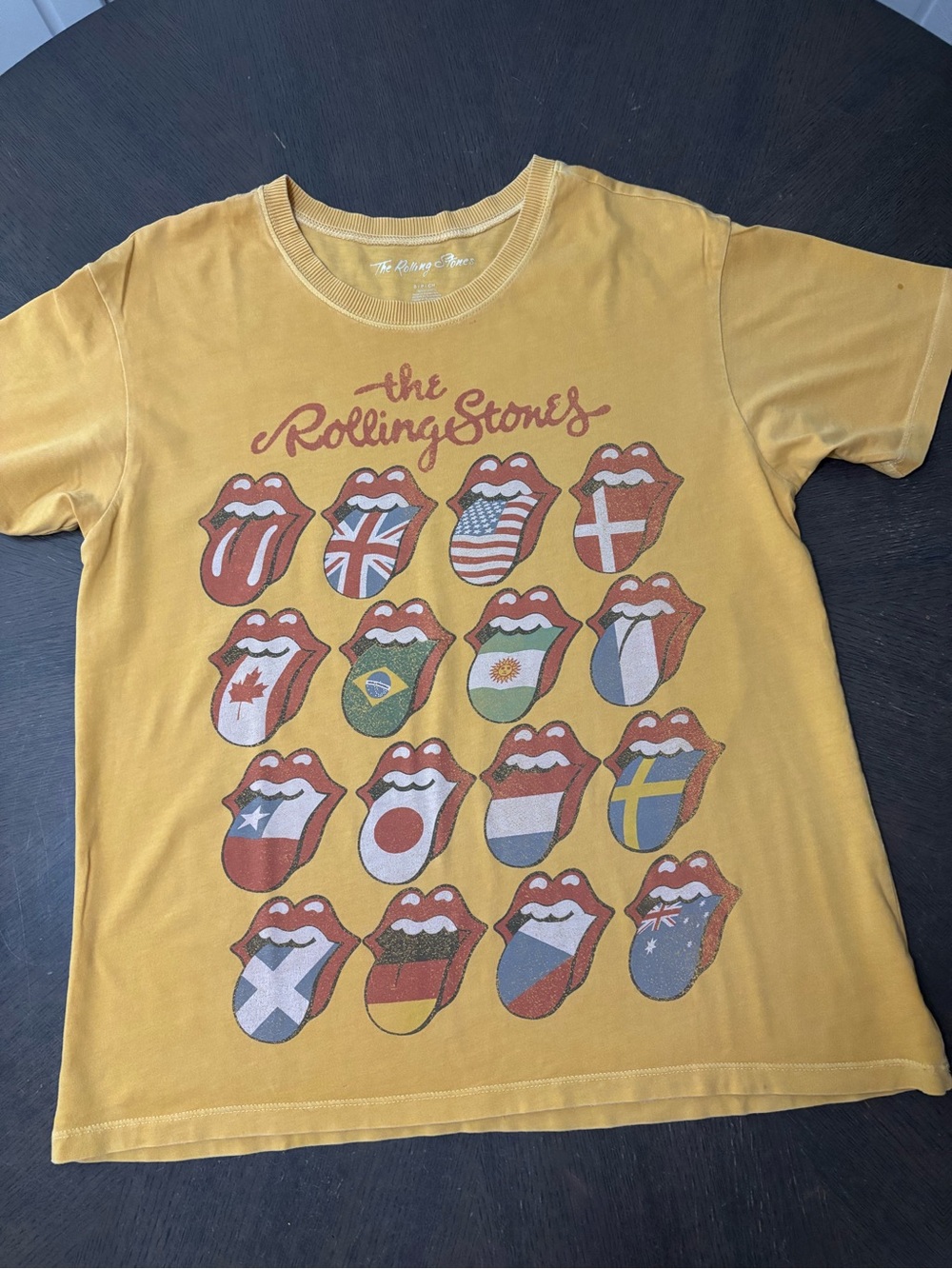 the Rolling Stones Short Sleeve Tee in Mustard